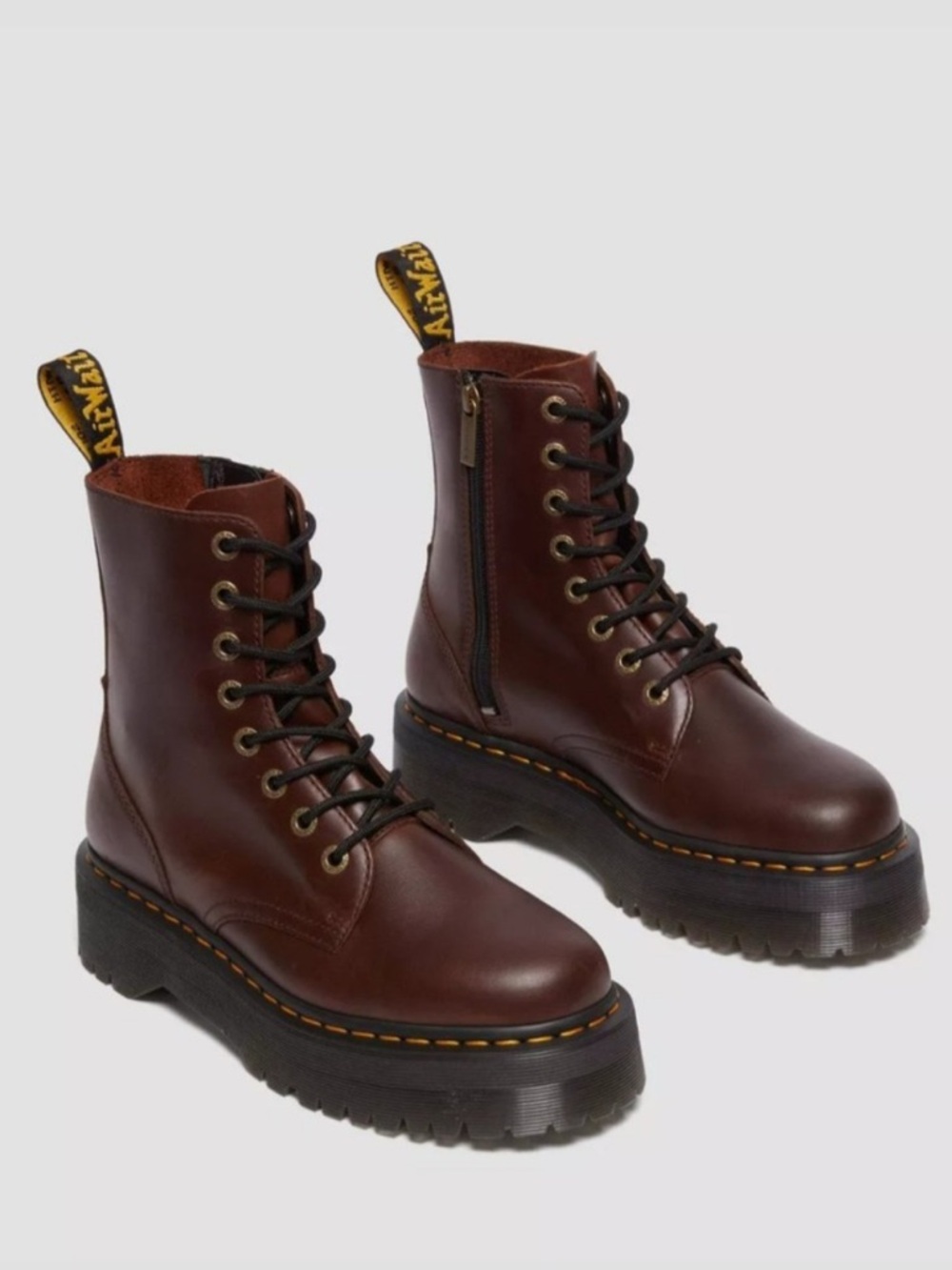 Dr. Martens Jadon Platform Lace-Up Zip Boot - Oxblood